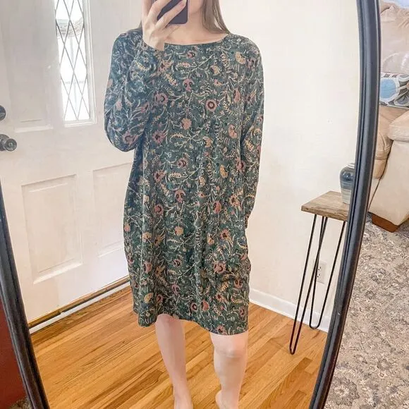 Peruvian Connection Orla Floral Long Sleeve Tunic Dress