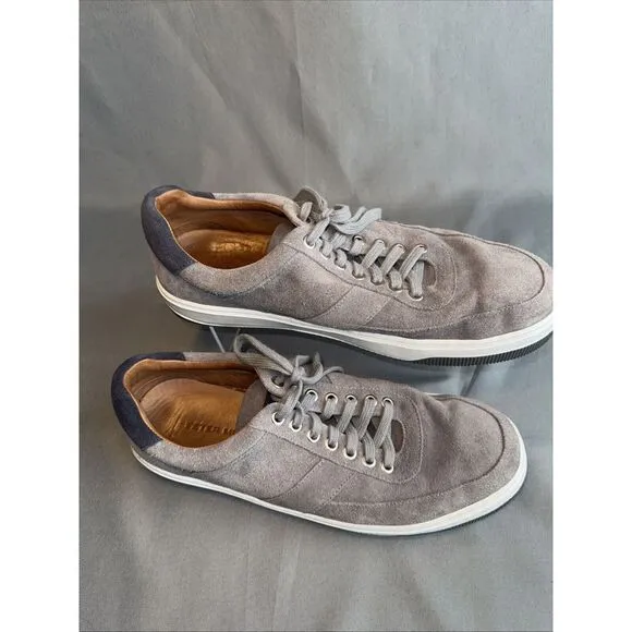 Peter Millar Men's‎ VANTAGE Low Top Lace Up Suede Sneakers US 10.5M Gray