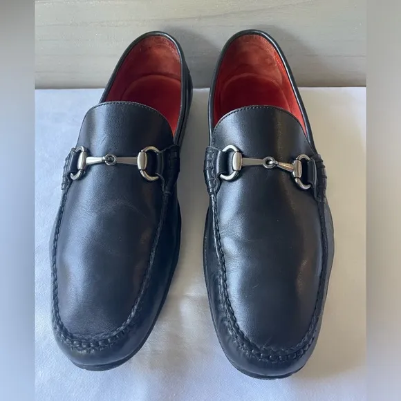 PETER MILLAR Slip On Horse bit Buckle Leather Shoes Size 9W