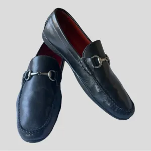 PETER MILLAR Slip On Horse bit Buckle Leather Shoes Size 9W