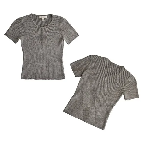 Petite Sophisticate Ribbed Cardigan &amp; Top Set | EUC | SP | Gray