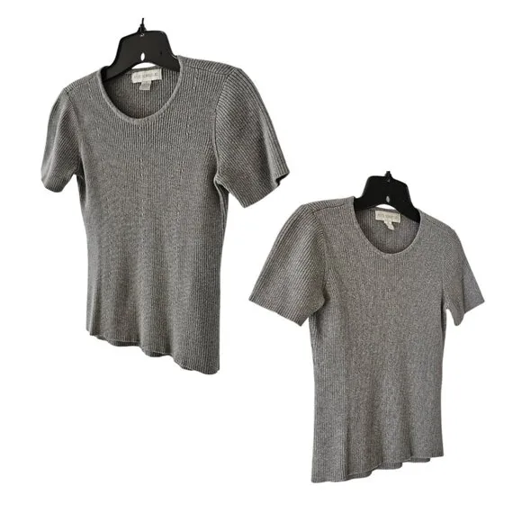 Petite Sophisticate Ribbed Cardigan &amp; Top Set | EUC | SP | Gray
