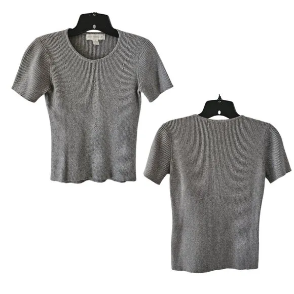 Petite Sophisticate Ribbed Cardigan &amp; Top Set | EUC | SP | Gray