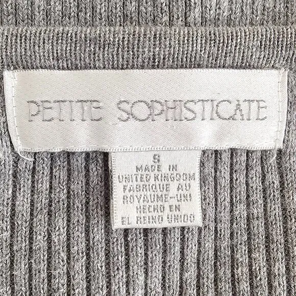 Petite Sophisticate Ribbed Cardigan &amp; Top Set | EUC | SP | Gray