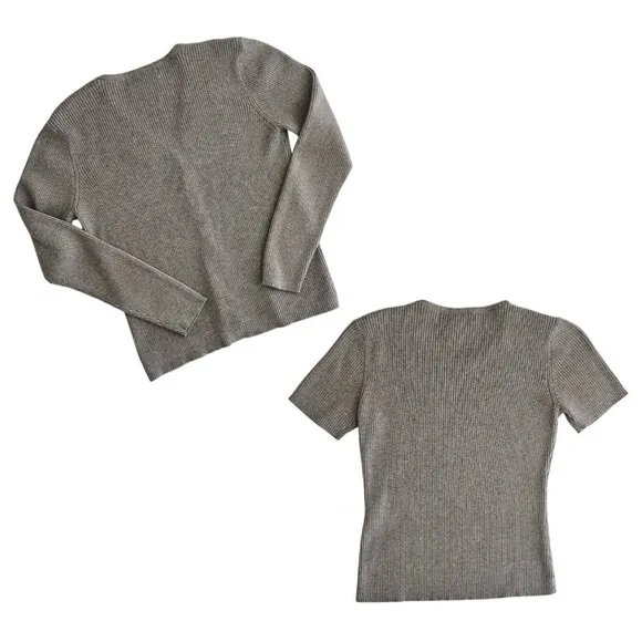 Petite Sophisticate Ribbed Cardigan &amp; Top Set | EUC | SP | Gray