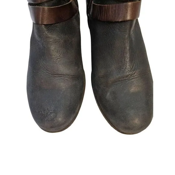 Pikolinos black and brown side zip leather boots. Size 40(9).