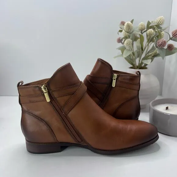 Pikolinos Puertollano W3C Ankle Boots Brown Side Zip Women EU 42/11.5 Tried On