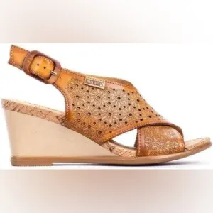 Pikolinos Wedge Slingback “Lava” Leather Sandals