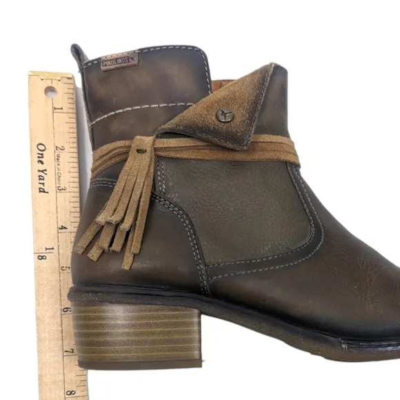 Pikolinos Zaragoza Leather Ankle Boots Booties Womens 10 41 Brown