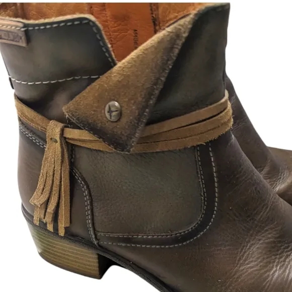 Pikolinos Zaragoza Leather Ankle Boots Booties Womens 10 41 Brown