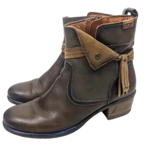 Pikolinos Zaragoza Leather Ankle Boots Booties Womens 10 41 Brown