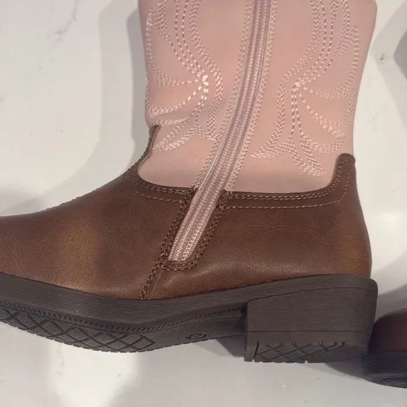 Pink and Brown Kids' Cowboy Boots. Size 12. New.