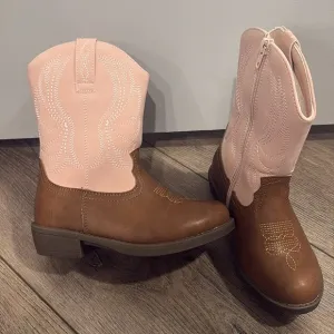 Pink and Brown Kids' Cowboy Boots. Size 12. New.