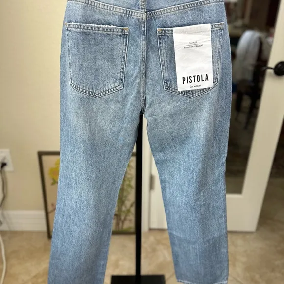 Pistola Blue High Rise Vintage Straight Jeans