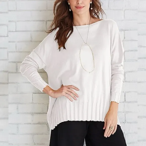 Planet Boat Neck Rib Sweater
