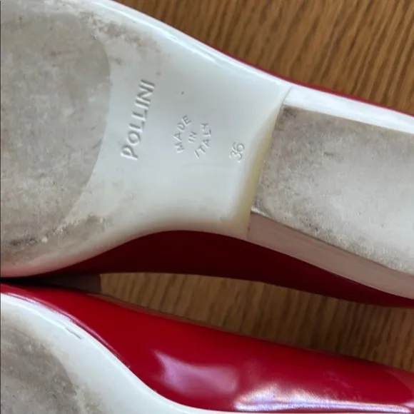 Pollini Red and Black Flats with Modern Color-Blocking