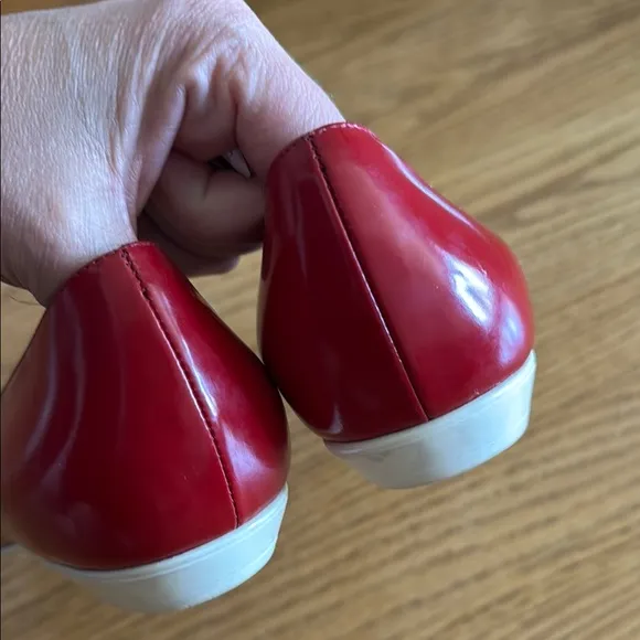Pollini Red and Black Flats with Modern Color-Blocking