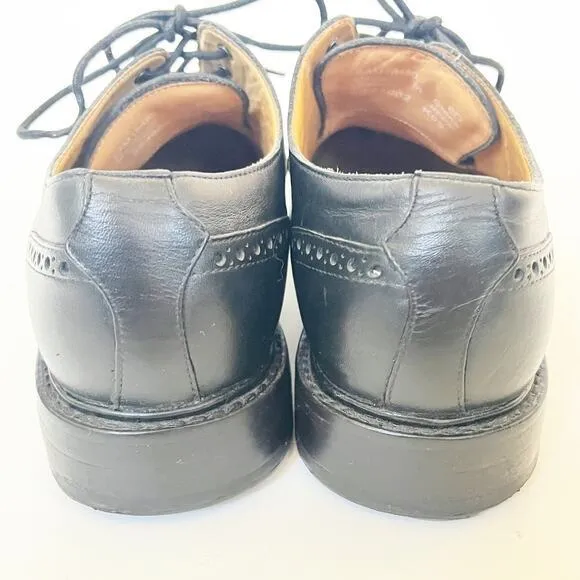 Polo Ralph Lauren Leather Asher Wing Tip Oxford Dress Shoes Black Preppy‎ Sz 8D