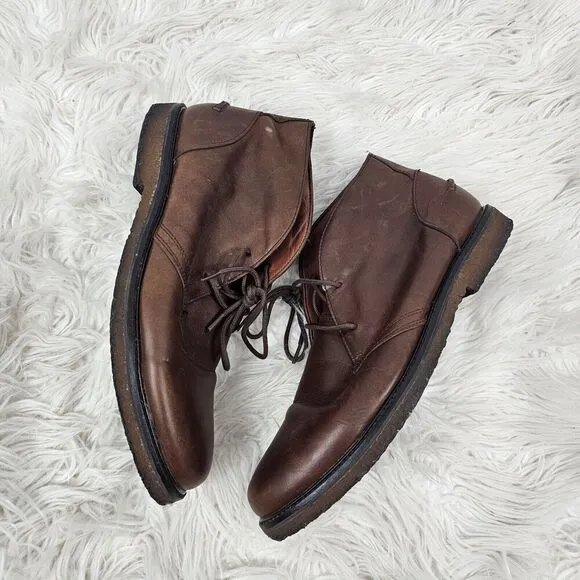 Polo Ralph Lauren Marlow BO CSL Chukka Boots Oiled Leather Brown Men's Size 10.5