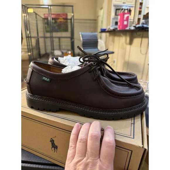 POLO RALPH LAUREN Men's Jett Apron Driving Style Loafer Dark Brown Size 9 D