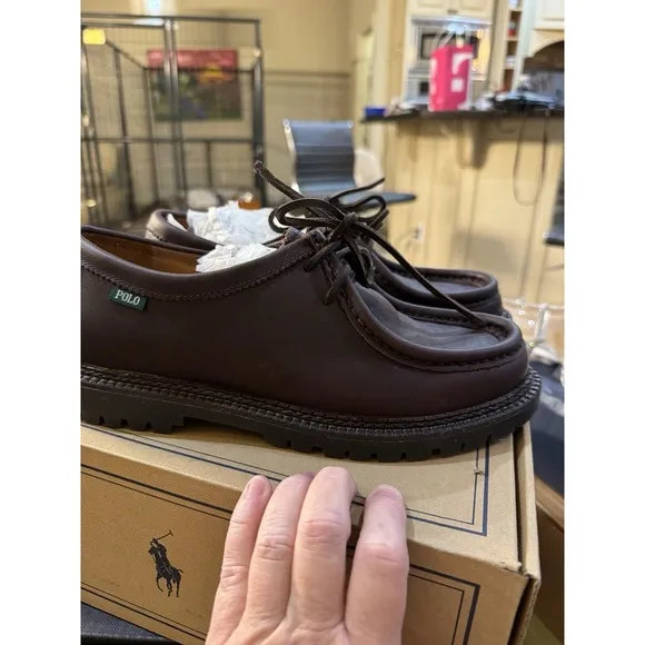 POLO RALPH LAUREN Men's Jett Apron Driving Style Loafer Dark Brown Size 9 D