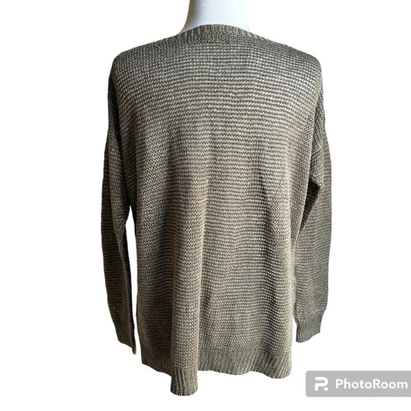 Polo Ralph Lauren open knit olive 100% linen sweater large