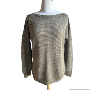 Polo Ralph Lauren open knit olive 100% linen sweater large