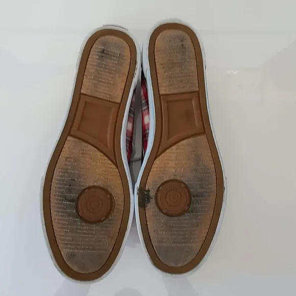 POLO RALPH LAUREN Red Plaid Top Sider Boat Shoe Sneaker 816096197 Men's Size 13D