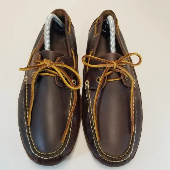 Polo Ralph Lauren Roderick Mens Sz 9D Brown Leather Moc Loafer Boat Shoe Slip On