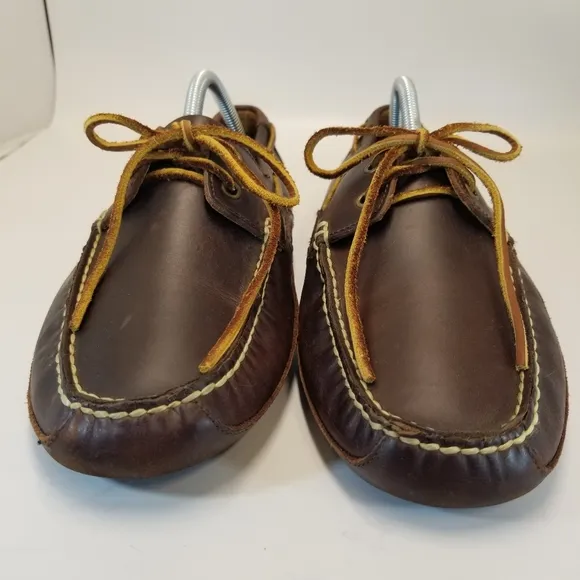 Polo Ralph Lauren Roderick Mens Sz 9D Brown Leather Moc Loafer Boat Shoe Slip On
