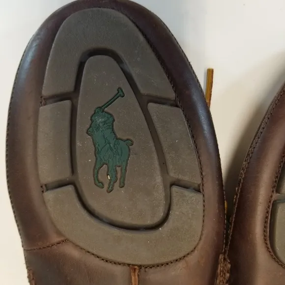 Polo Ralph Lauren Roderick Mens Sz 9D Brown Leather Moc Loafer Boat Shoe Slip On