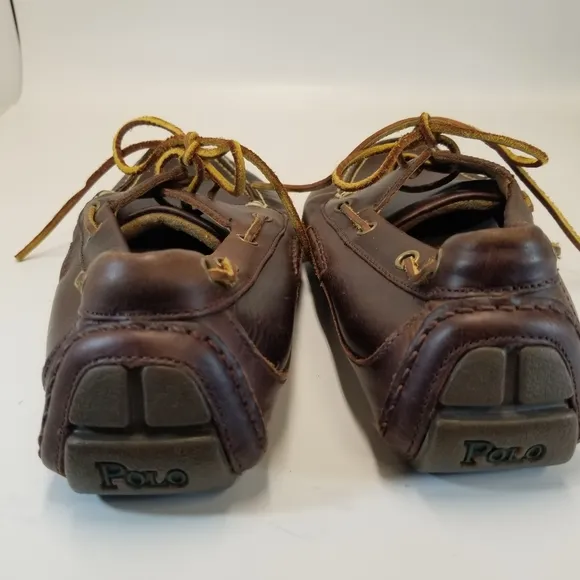 Polo Ralph Lauren Roderick Mens Sz 9D Brown Leather Moc Loafer Boat Shoe Slip On