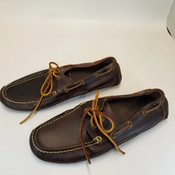 Polo Ralph Lauren Roderick Mens Sz 9D Brown Leather Moc Loafer Boat Shoe Slip On