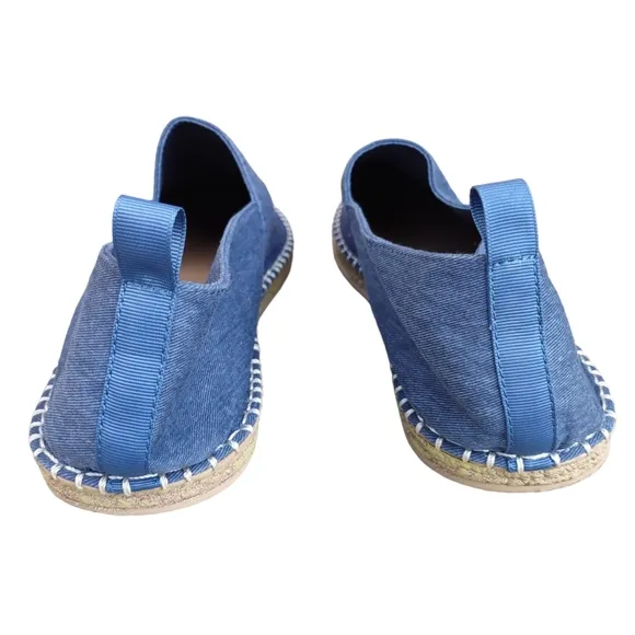 Polo Ralph Lauren Size 11D Barron Blue Denim Jean Espadrille Flat Slip On Shoes