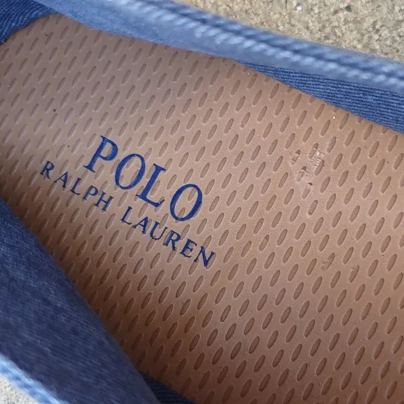 Polo Ralph Lauren Size 11D Barron Blue Denim Jean Espadrille Flat Slip On Shoes