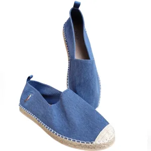 Polo Ralph Lauren Size 11D Barron Blue Denim Jean Espadrille Flat Slip On Shoes
