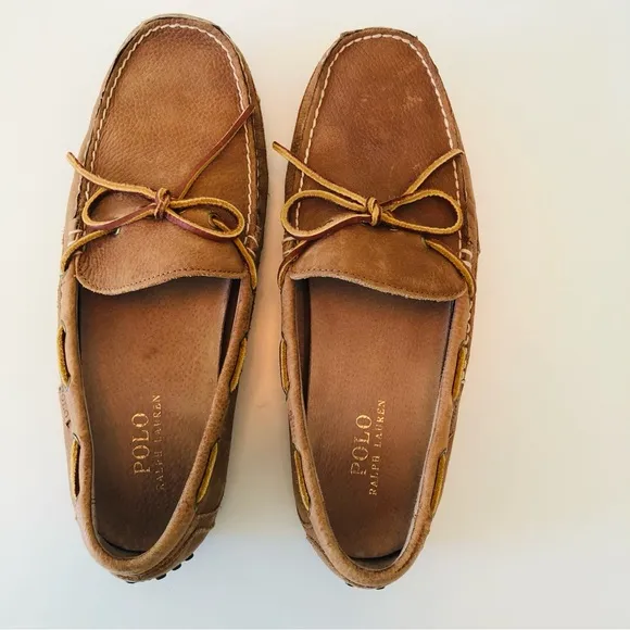 Polo Ralph Lauren Wyndings Slip On Loafer, Men’s 10.5 D, Cushioned Leather, Tan