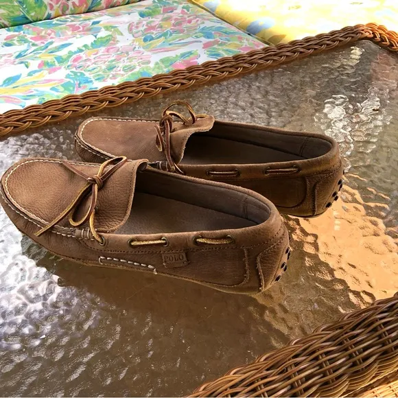 Polo Ralph Lauren Wyndings Slip On Loafer, Men’s 10.5 D, Cushioned Leather, Tan