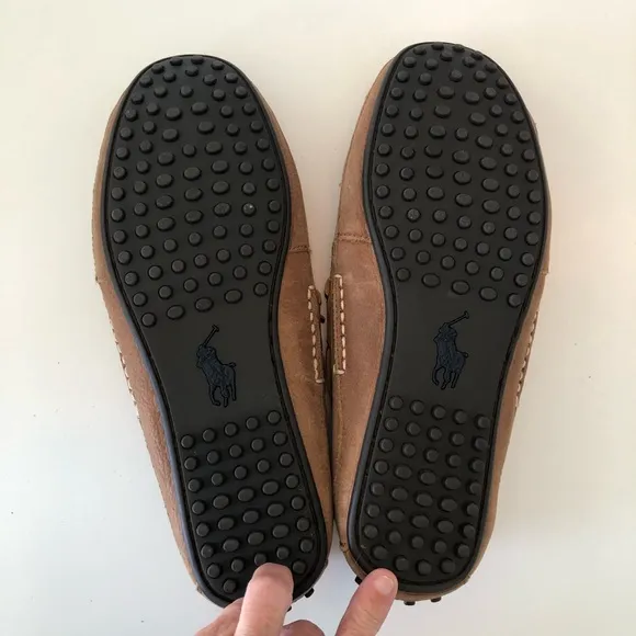 Polo Ralph Lauren Wyndings Slip On Loafer, Men’s 10.5 D, Cushioned Leather, Tan