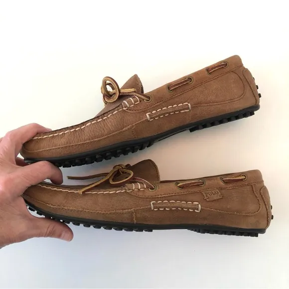 Polo Ralph Lauren Wyndings Slip On Loafer, Men’s 10.5 D, Cushioned Leather, Tan
