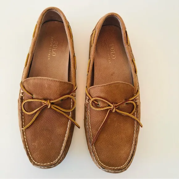 Polo Ralph Lauren Wyndings Slip On Loafer, Men’s 10.5 D, Cushioned Leather, Tan