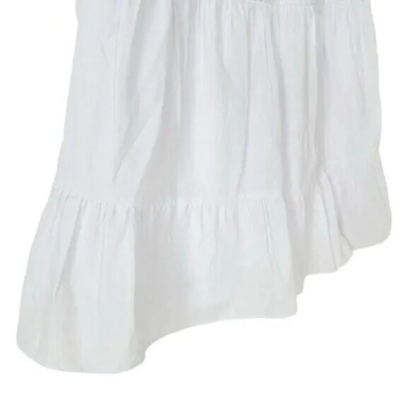 Pomander Place Quinn Tiered Relaxed Fit White Mini Dress Size XS