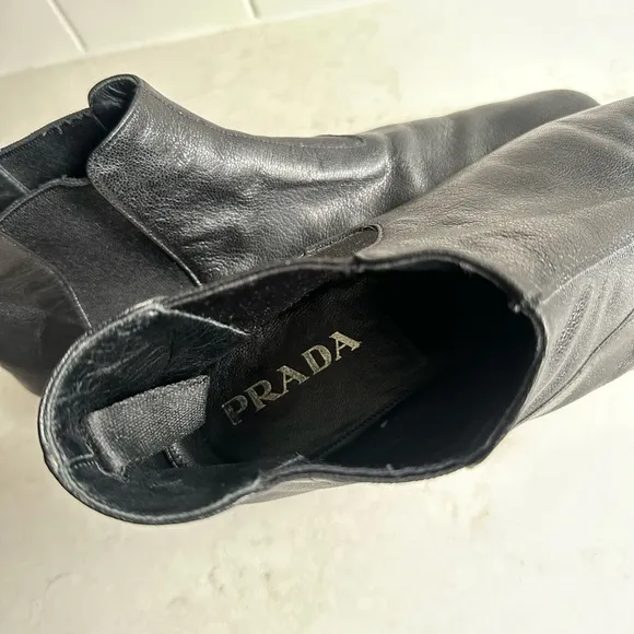 Prada Black Leather Boots