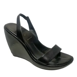 PRADA Calzature Donna Nappa‎ Leather Slingback Comma Wedge Sandals