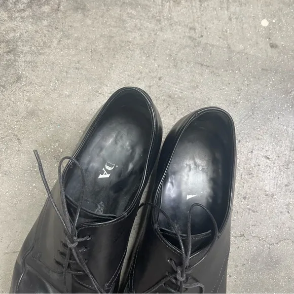 PRADA Classic Black Men's Dress Shoes 7.5