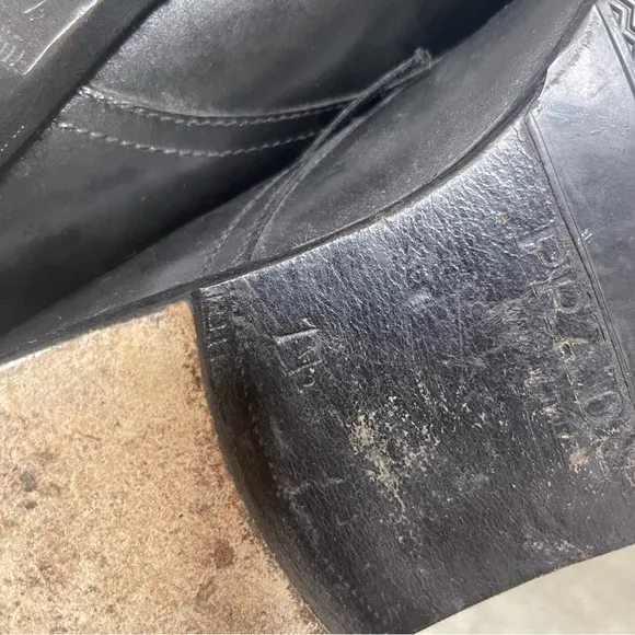 PRADA Classic Black Men's Dress Shoes 7.5