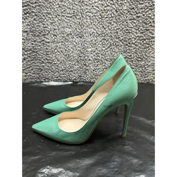 PRADA High Heels Shoes Turquoise Platform Pumps Stilettos Round Toe EU 39.5