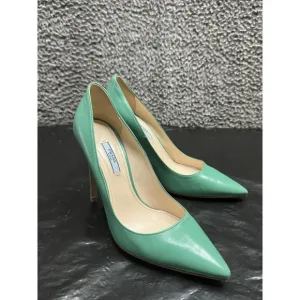 PRADA High Heels Shoes Turquoise Platform Pumps Stilettos Round Toe EU 39.5