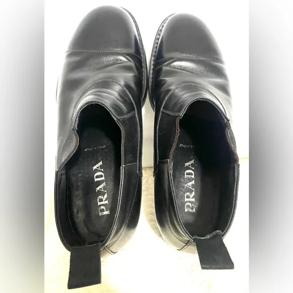 Prada Leather Chelsea Boots