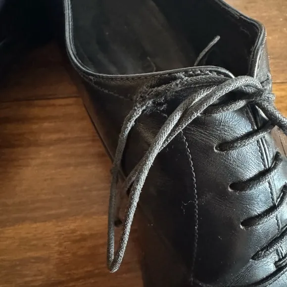 Prada Oxford Formal Shoes Black Leather Lace Ups Size 7.5